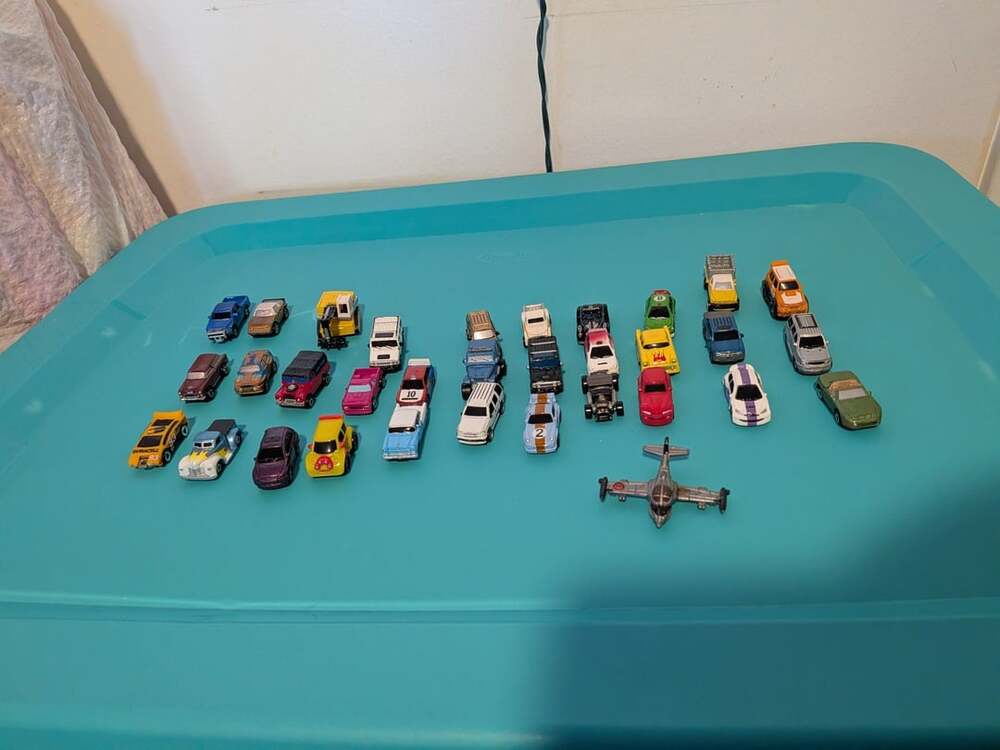 Micro Machines Van Carrying Case with 33 Vintage Diecast Cars and Plane